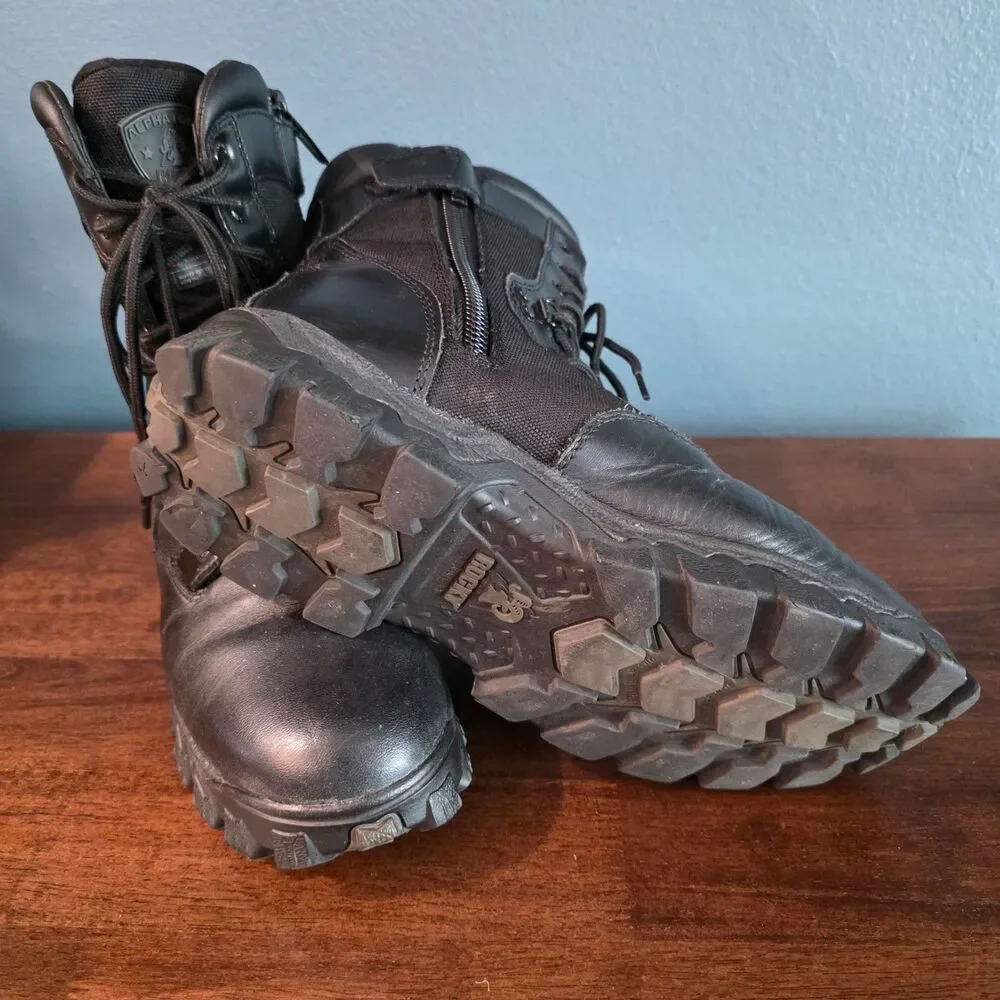 Rocky Mens Alpha Force 8” Duty Black Tactical Military Police Size 10W Boots
